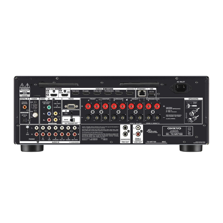 récepteur av onkyo tx-nr7100 9.2 canaux certifié thx